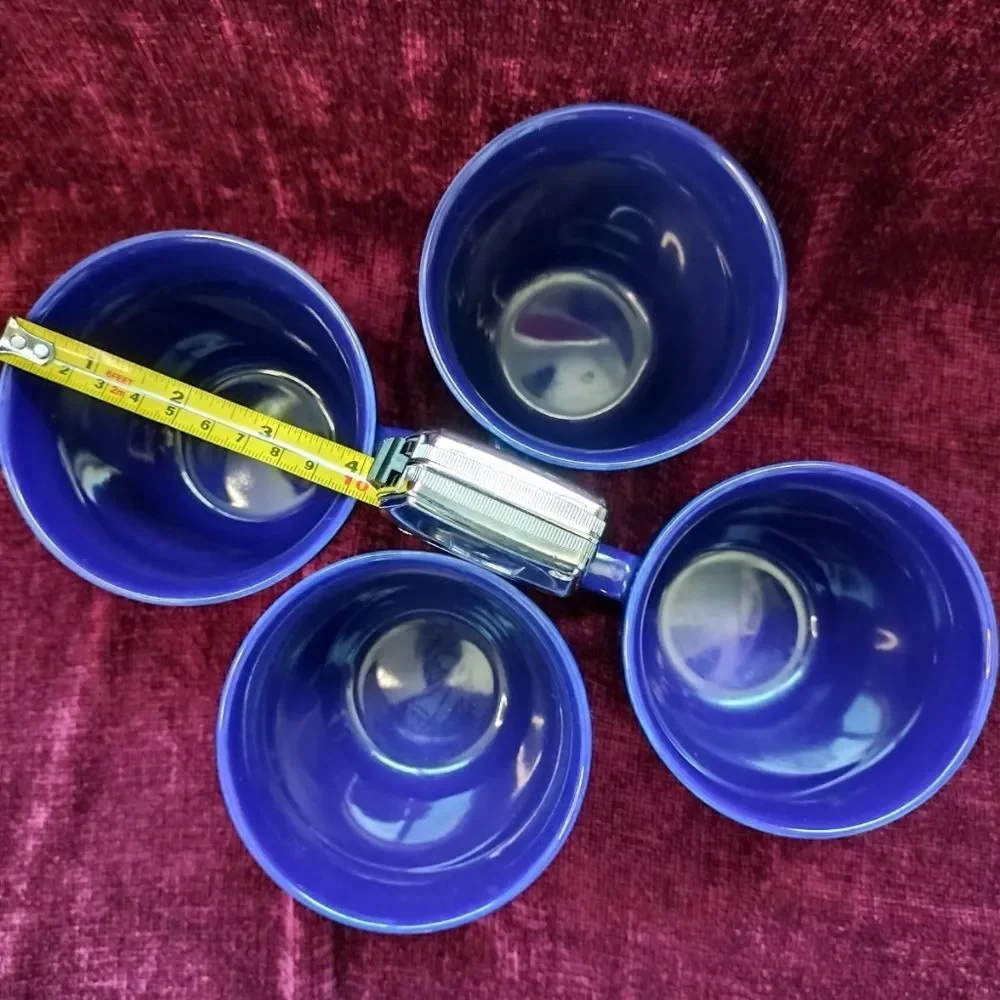 Sur La Table Everyday Stoneware Blue Coffee Mugs Set of Four